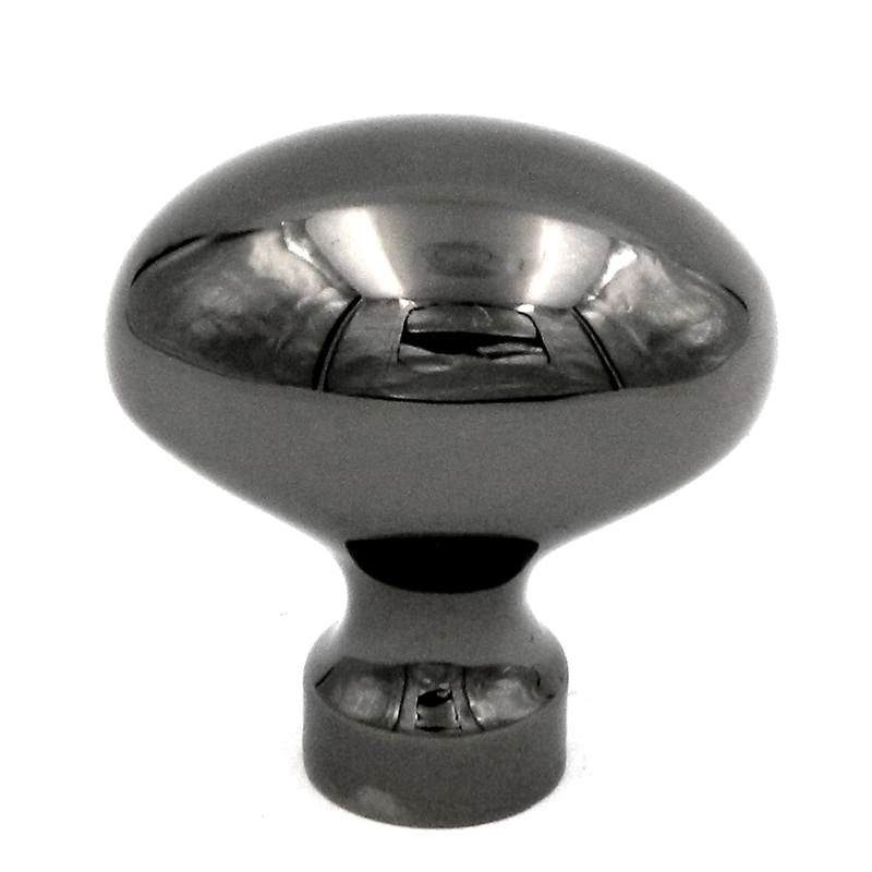 Keeler Power & Beauty Black Nickel Oval Smooth 1 3/8 Solid Brass Cabinet Knob P9176-BLN