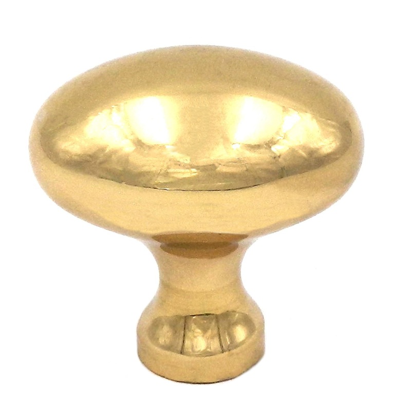 Keeler Power & Beauty Polished Brass Oval 1 3/8 Solid Brass Cabinet Knob P9176