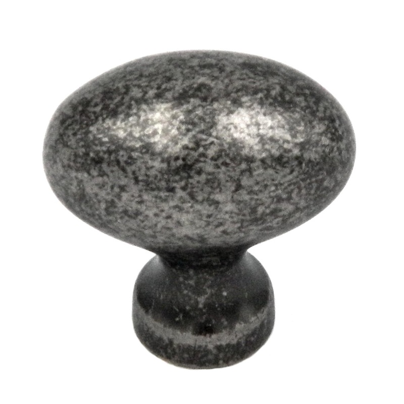 Keeler Prestige Black Nickel Vibed Oval Smooth 1 1/4 Solid Brass Cabinet Knob P9175-BNV