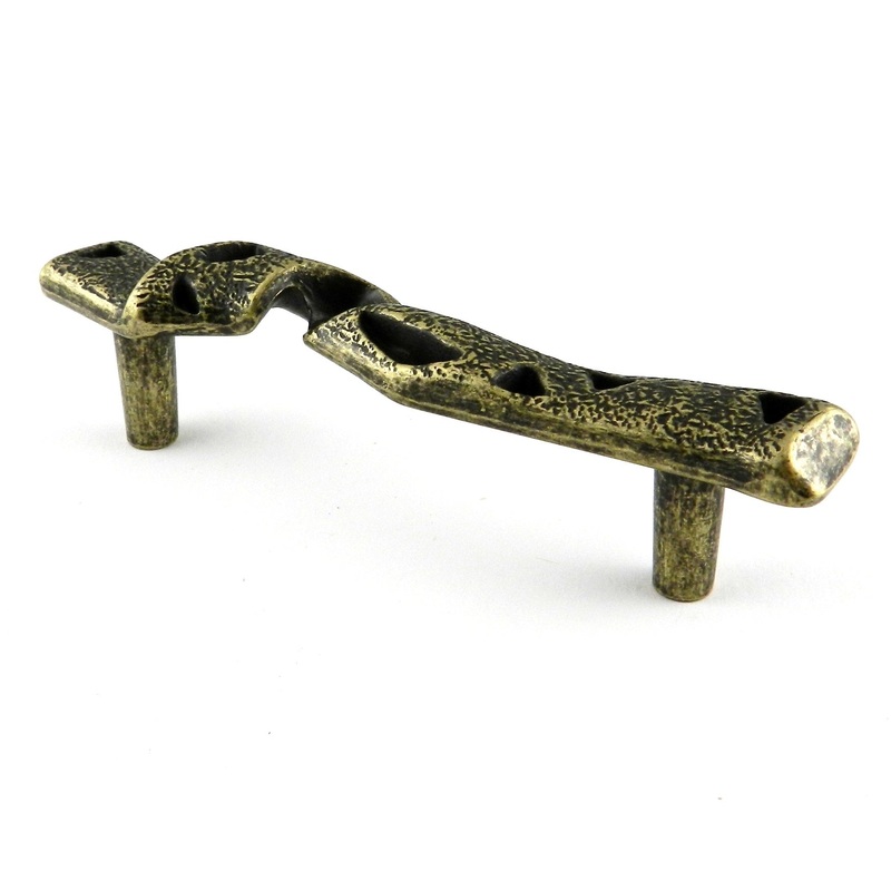Laurey South Beach Antique Brass Twist Cabinet 3cc Handle Pull 71305