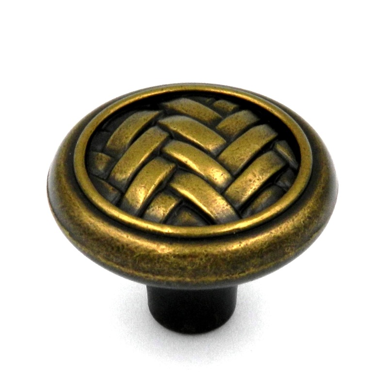 Belwith Catamaran Weave 1 1/4 Round Cabinet Knob Windsor Antique P7513-WA