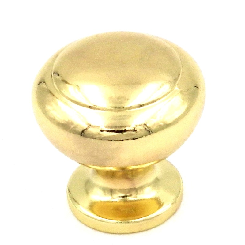 Belwith Eclectic Ultra Brass 1 1/4 Ringed Polished Brass Cabinet Knob P548-LP