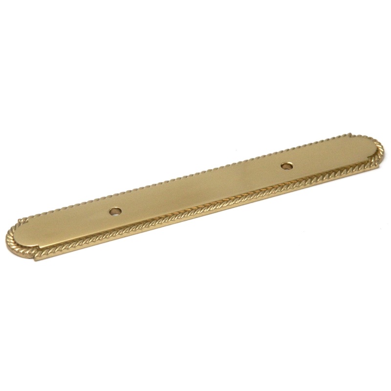 Belwith Hickory Polished Brass Annapolis 3cc Solid Brass Handle Backplate P9