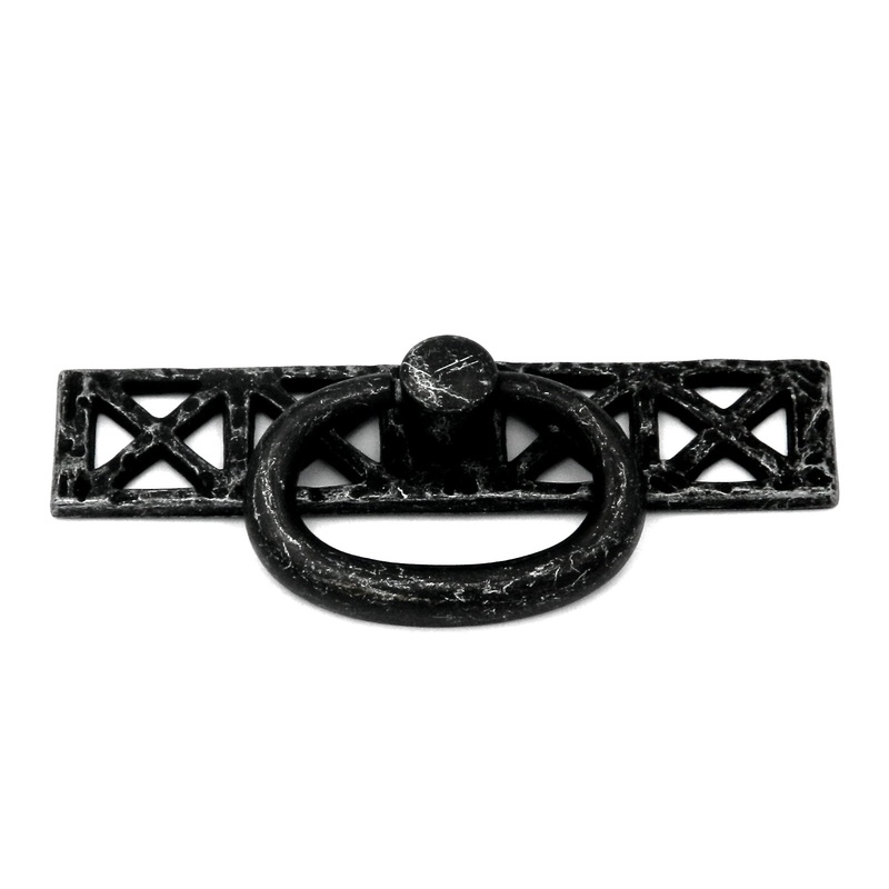 Hickory Hardware Bourbon Street Vibra Pewter 1 3/8 Furniture Ring Pull with Backplate PA0511-VP
