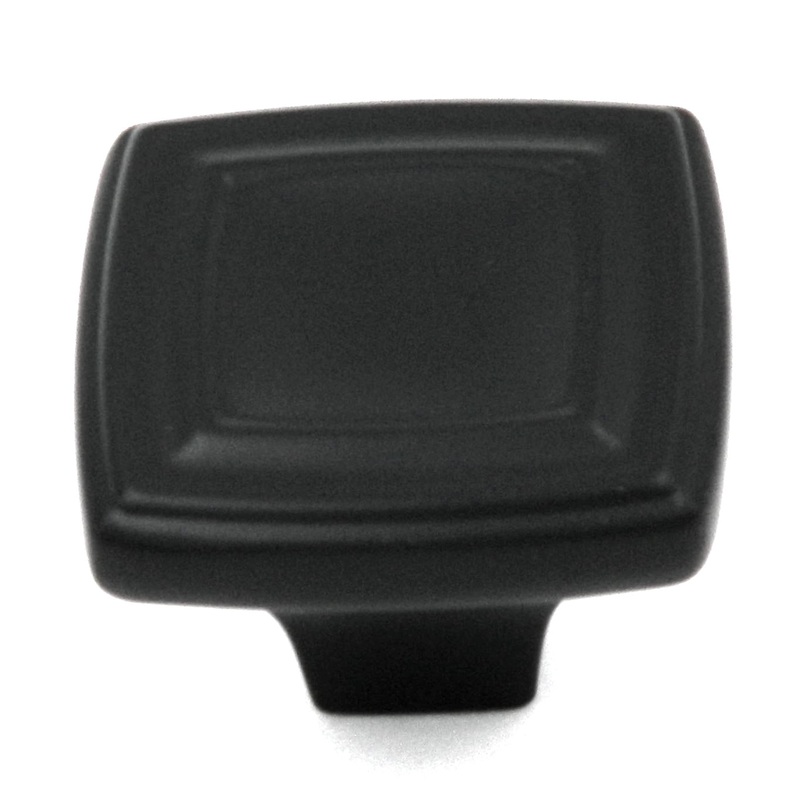 Hickory Hardware Corinth Matte Black Square 1 3/8 Cabinet Knob P3180-MB