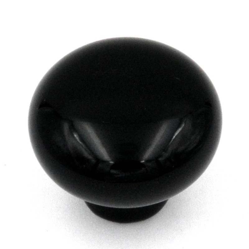 Hickory Hardware English Cozy Black Round 1 3/8 Porcelain Cabinet Knob P638-BL
