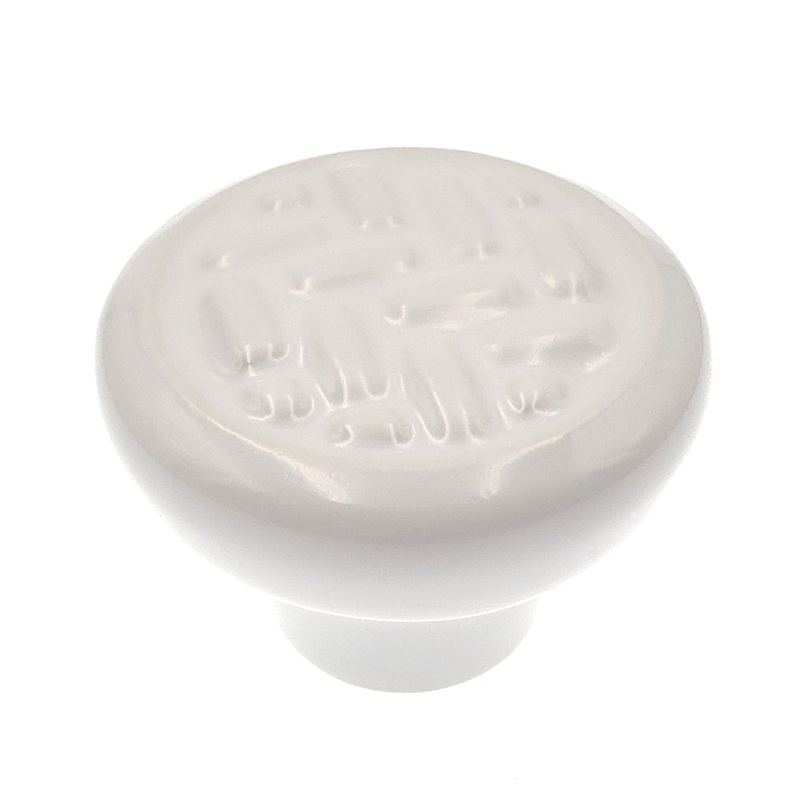 Hickory Hardware English Cozy White Round 1 1/4 Porcelain Cabinet Knob PA0314-W