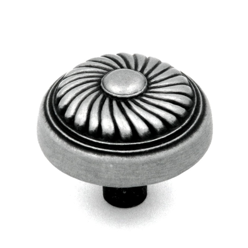 Hickory Hardware French Country Satin Pewter Antique 1 1/4 Cabinet Knob Pull P7343-SPA