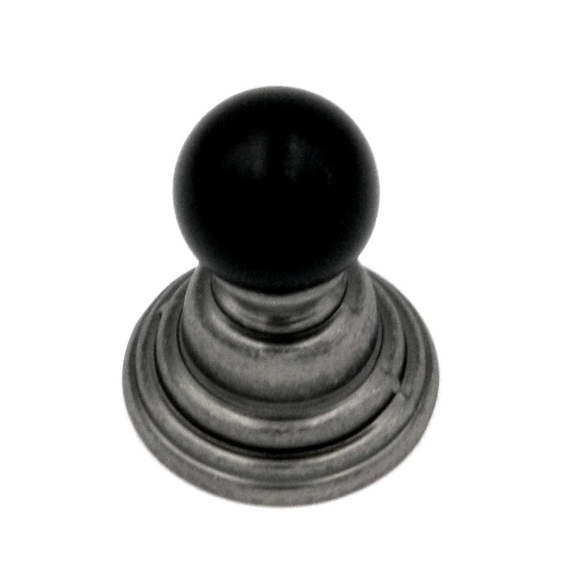 Hickory Hardware Gaslight P3410-BNVB Black Nickel Vibed Cabinet Knob with 5/8 Black Ball