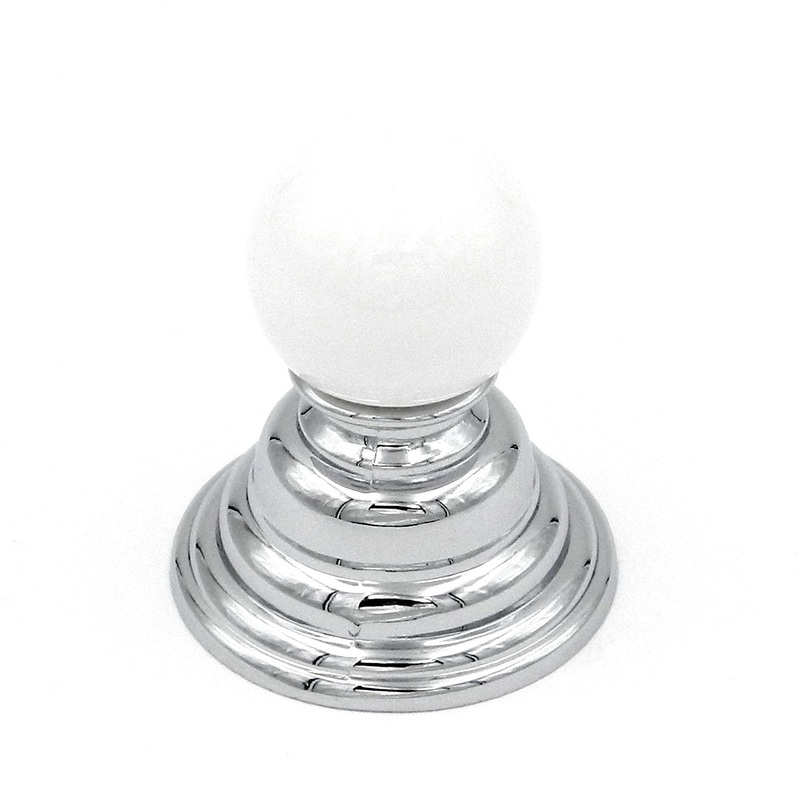 Hickory Hardware Gaslight P3411-CHW Chrome Cabinet Knob, 1 1/4 Base and White Ball Top