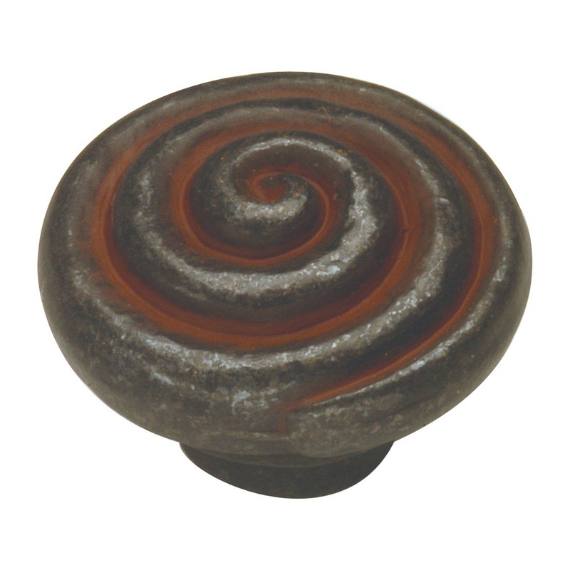 Hickory Hardware Manchester Rustic Iron Round Swirl 1 1/4 Cabinet Knob P7351-RI