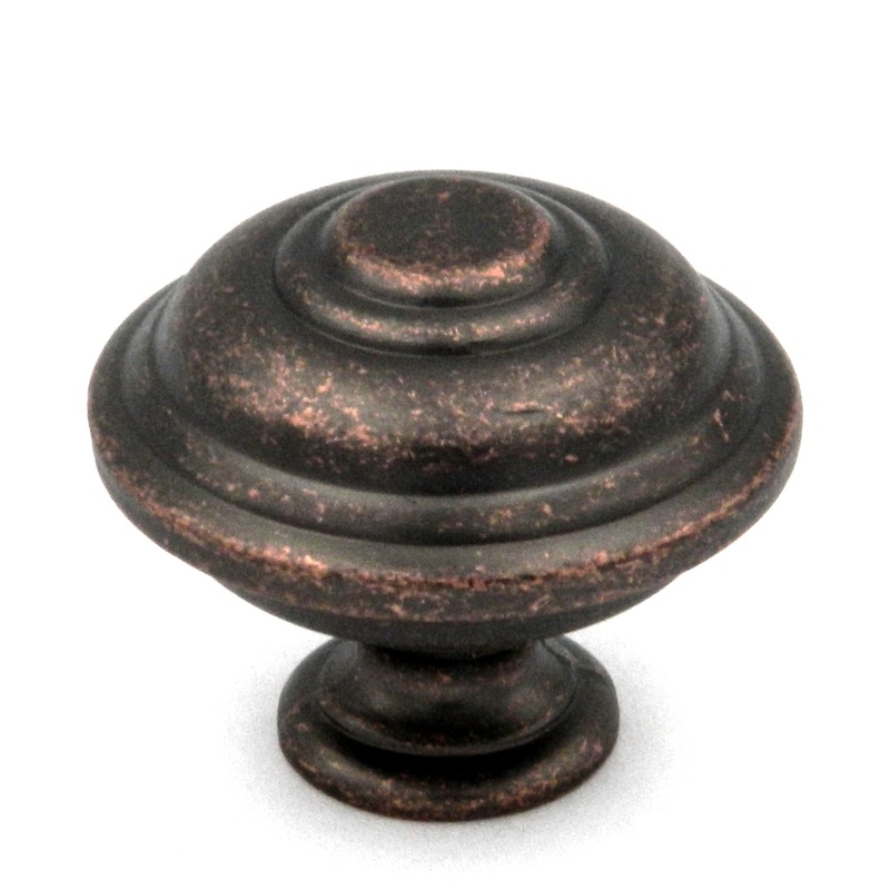 Hickory Hardware Manor House Dark Antique Copper Round Disc 1 1/4 Cabinet Knob P8103-DAC