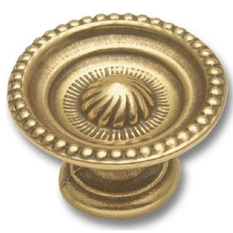 Hickory Hardware Manor House Lancaster Hand Polished Brass Round Beaded Edge 1 1/8 Cabinet Knob P8120-LP