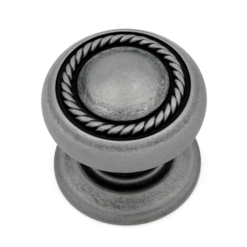 Hickory Hardware Rope Braid Antique Pewter Round Rope Braid 1 1/2 Cabinet Knob P4212-AP