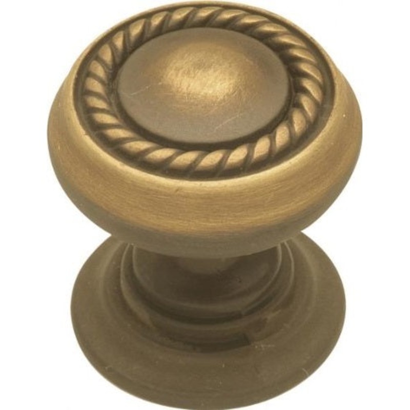 Hickory Hardware Rope Braid English Antique Round Rope Braid 1 1/4 Cabinet Knob P4211-EA