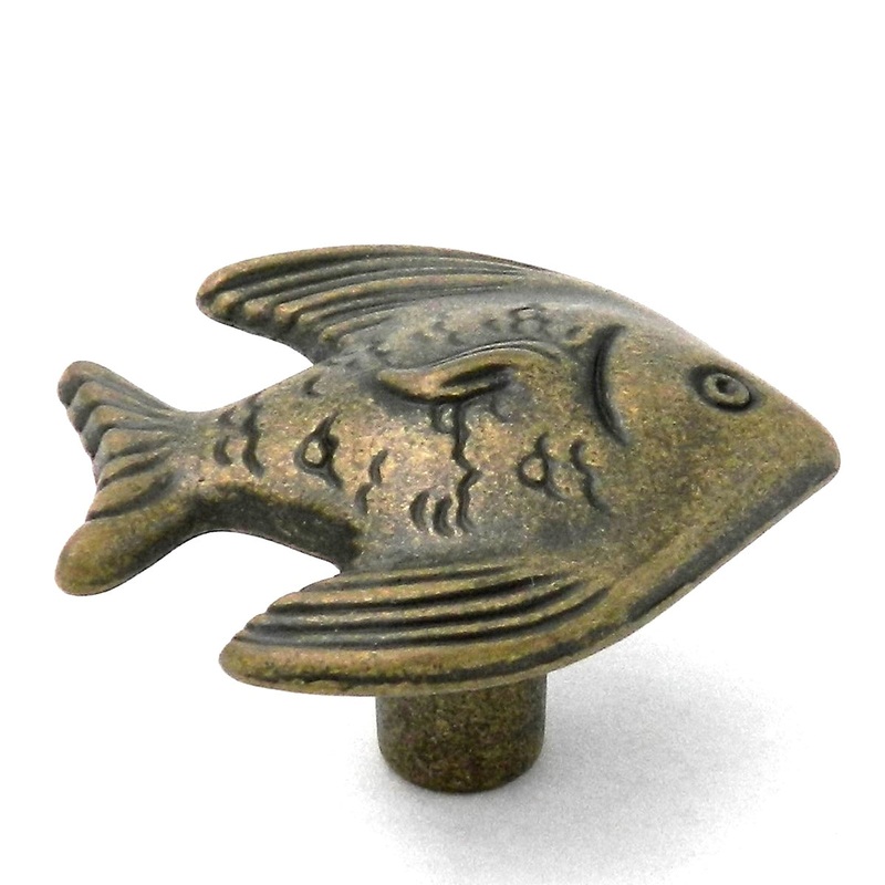 Hickory Hardware South Seas Antique Mist Round Angel Fish 1 3/8 Cabinet Knob PA0115-AM