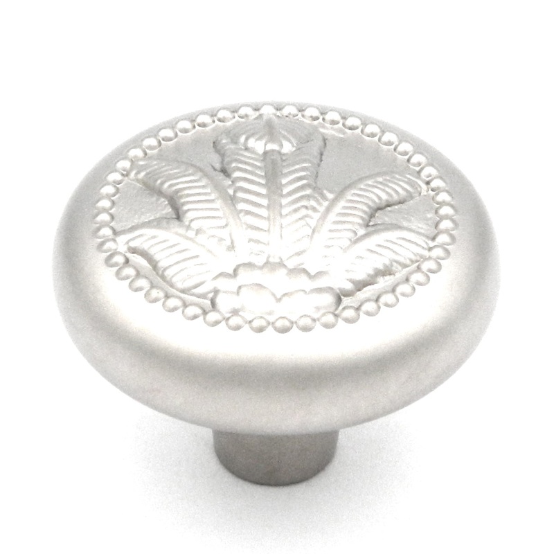 Hickory Hardware West Indies Pearl Nickel Round Palm Branch 1 3/8 Cabinet Knob P7531-PN