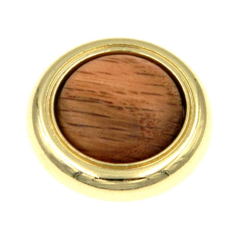 Hickory Hardware Woodgrain Polished Brass and Oak Wood Center 1 1/4 Cabinet Knob P715-OAK