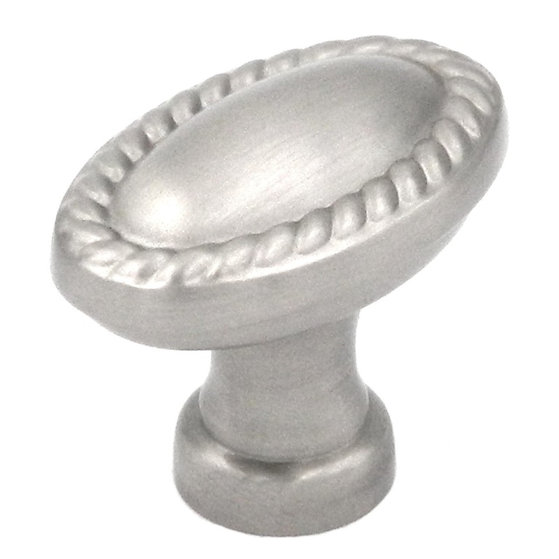 Keeler Annapolis Satin Nickel Oval 1 3/8 Solid Brass Cabinet Knob P404