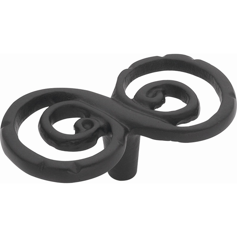 Keeler Artifacts Black Round Double Swirl 2 5/8 Solid Brass Cabinet Knob P9871-BL