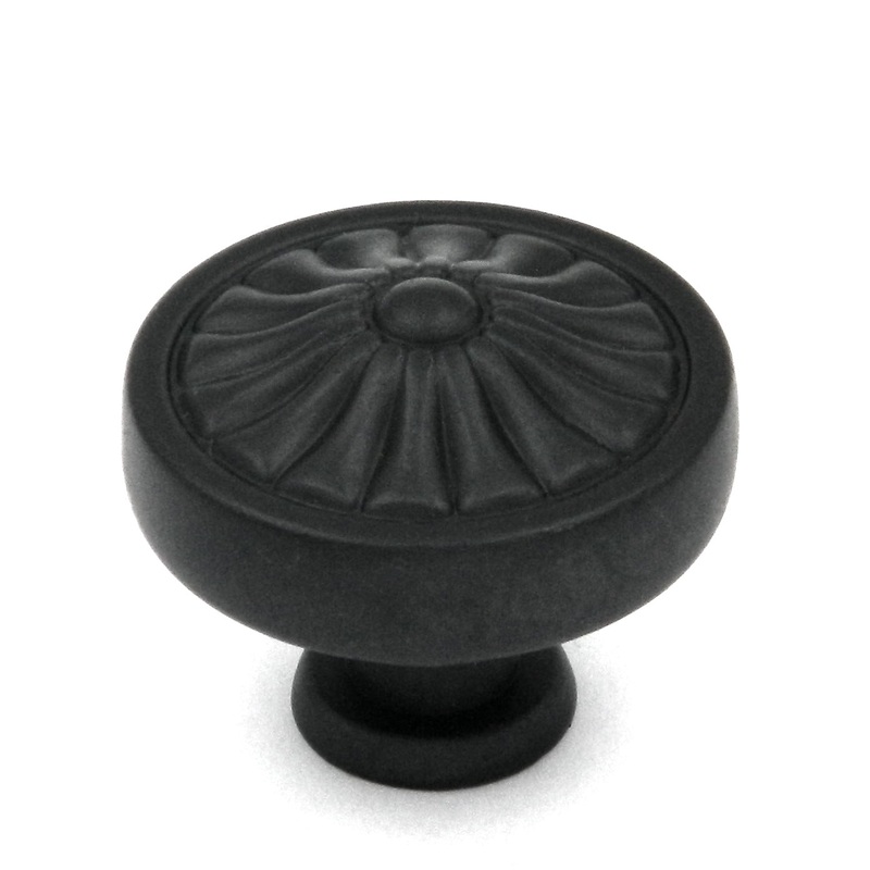 Keeler Charleston Blacksmith Black Iron 1 1/4 Cabinet Knob Pull 54982-9211