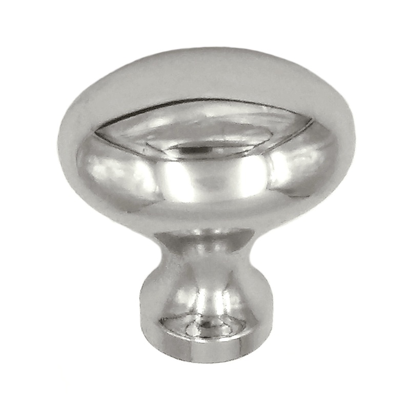 Keeler Power and Beauty Bright Nickel Oval 1 1/4 Solid Brass Cabinet Knob P9175-14