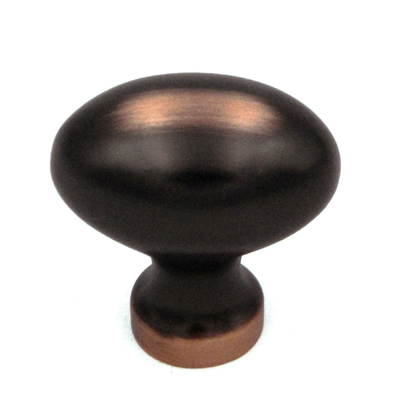 Keeler Prestige Oil-Rubbed Bronze Highlighted Oval Smooth 1 1/4 Solid Brass Cabinet Knob P9175-OBH