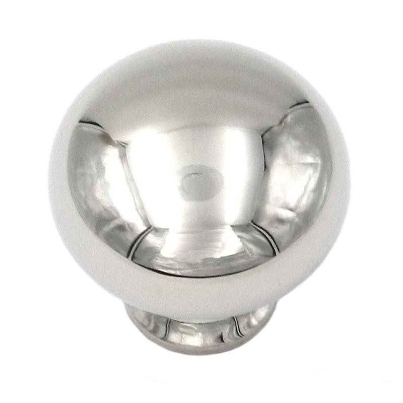 Keeler Solid Brass Bright Nickel Round 1 1/8 Solid Brass Cabinet Knob BK12-14