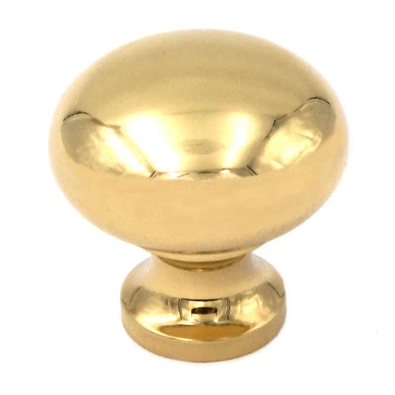 Keeler Solid Brass Polished Brass Round 1 Solid Brass Cabinet Knob BK11-03