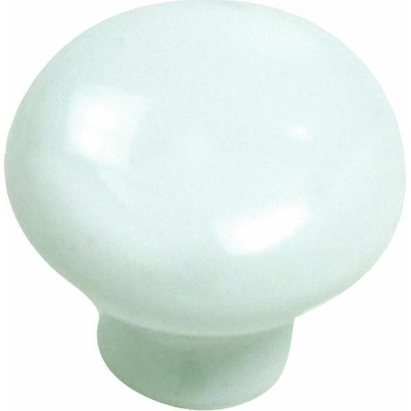 Laurey  Celebration White Round Smooth 1 1/4 Cabinet Knob 54442