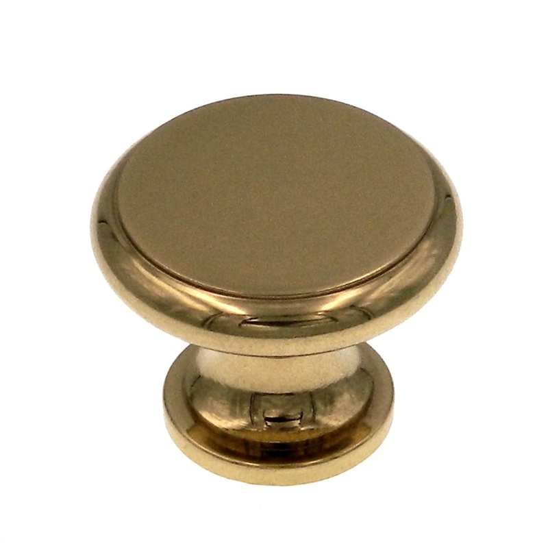 Laurey  Polished Brass Round Flat-Top 1 1/4 Solid Brass Cabinet Knob 42801