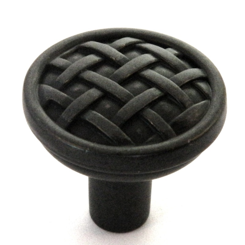 Showcase  Oil Rubbed Bronze Round Basket Weave 1 1/4 Cabinet Knob K2858-ORB