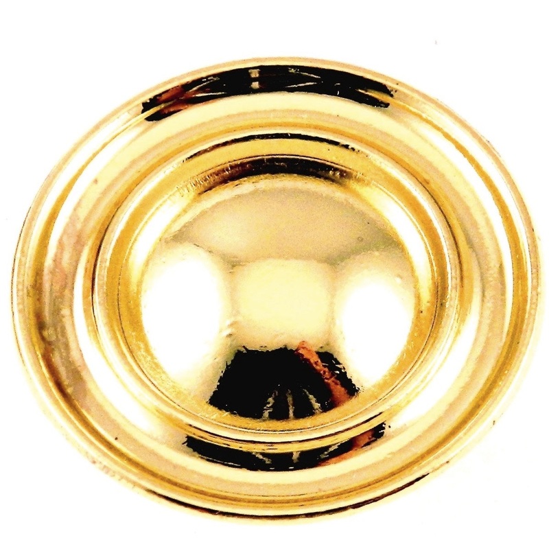Ultra Polished Brass Round Disc 1 3/8 Cabinet Knob 41625