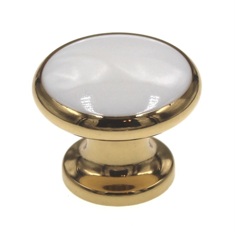 Amerock 1 1/4 Polished Brass Round Cabinet Solid Brass Knob BP5526-WH3