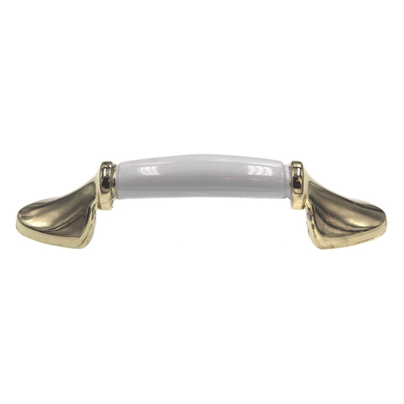 Amerock 3cc Polished Brass Cabinet Handle Pull Ceramic Center BP981-3CW