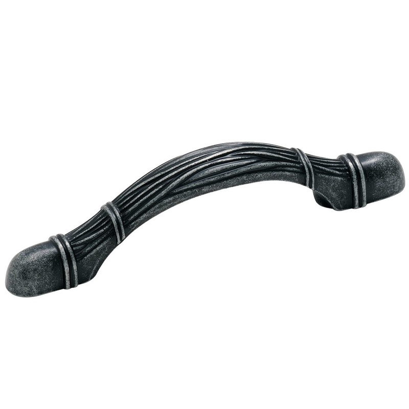 Amerock Cyprus Wrought Iron Dark 3 Arch Cabinet Handle Pull BP5262-WID