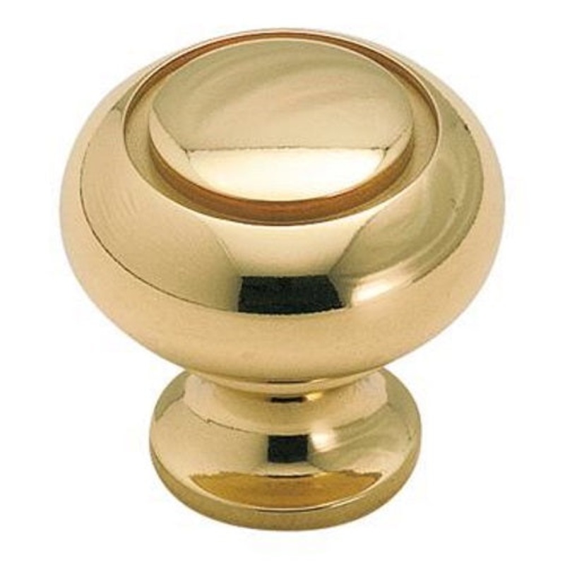 Amerock Hint of Heritage BP1464-3 Polished Brass 1 1/4 Cabinet Knob Pull