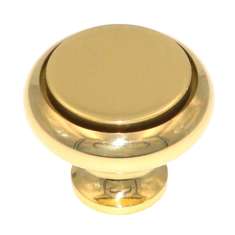 Amerock Metal Finishes 1 1/4 Polished Brass Solid Brass Flat-Top Cabinet Knob Pull BP1956-B