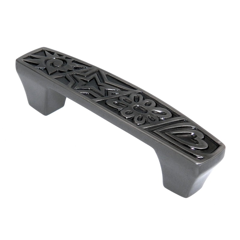 Amerock Motif’Z Pewter Ornate 3 Solid Brass Arch Cabinet Handle Pull BP4449-PWT