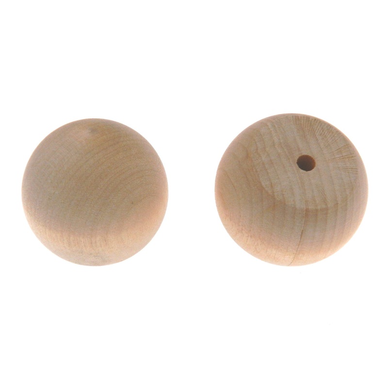 Amerock Pair (2 Pack) Birch Wood 1 1/2 Round Ball Cabinet Knob BP815-WD