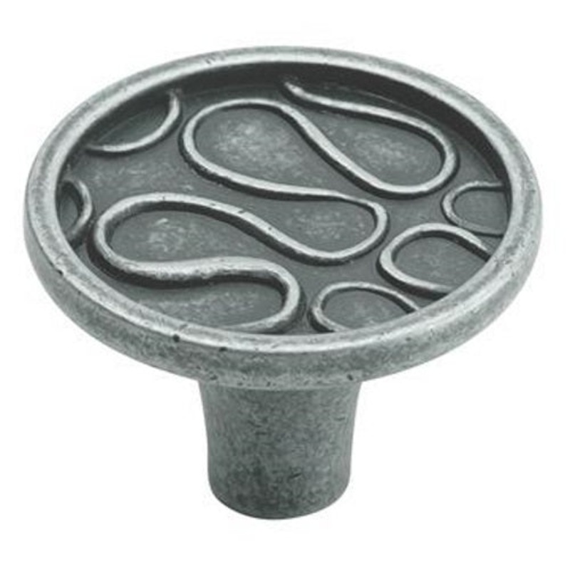Amerock Playful Nature 1 1/2 Wrought Iron Disc Cabinet Knob Pull BP26113-WI