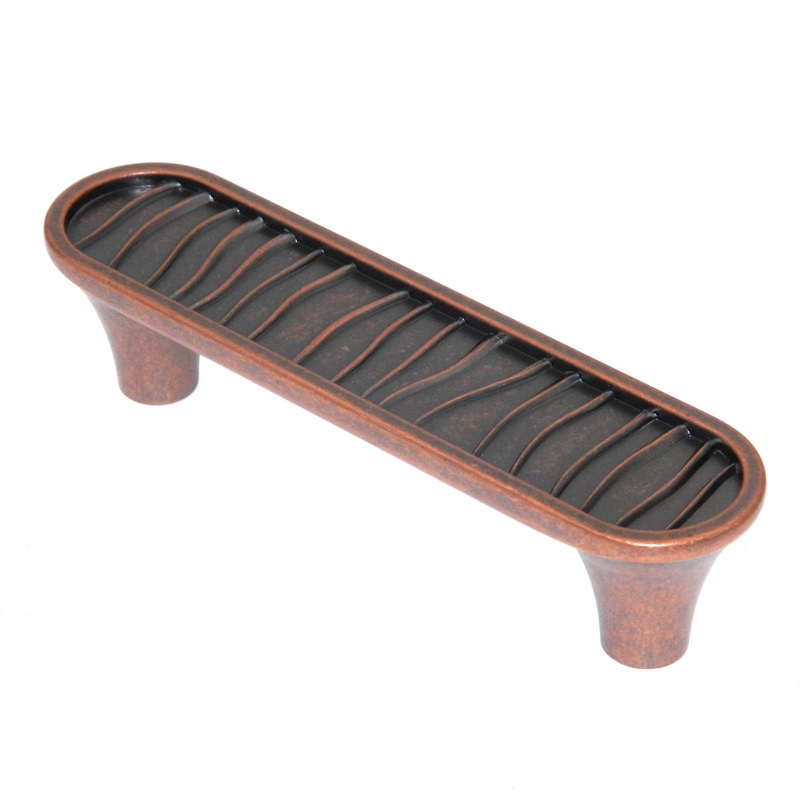 Amerock Playful Nature Weathered Copper Flat Oblong 3 Arch Cabinet Handle Pull BP26110-WC