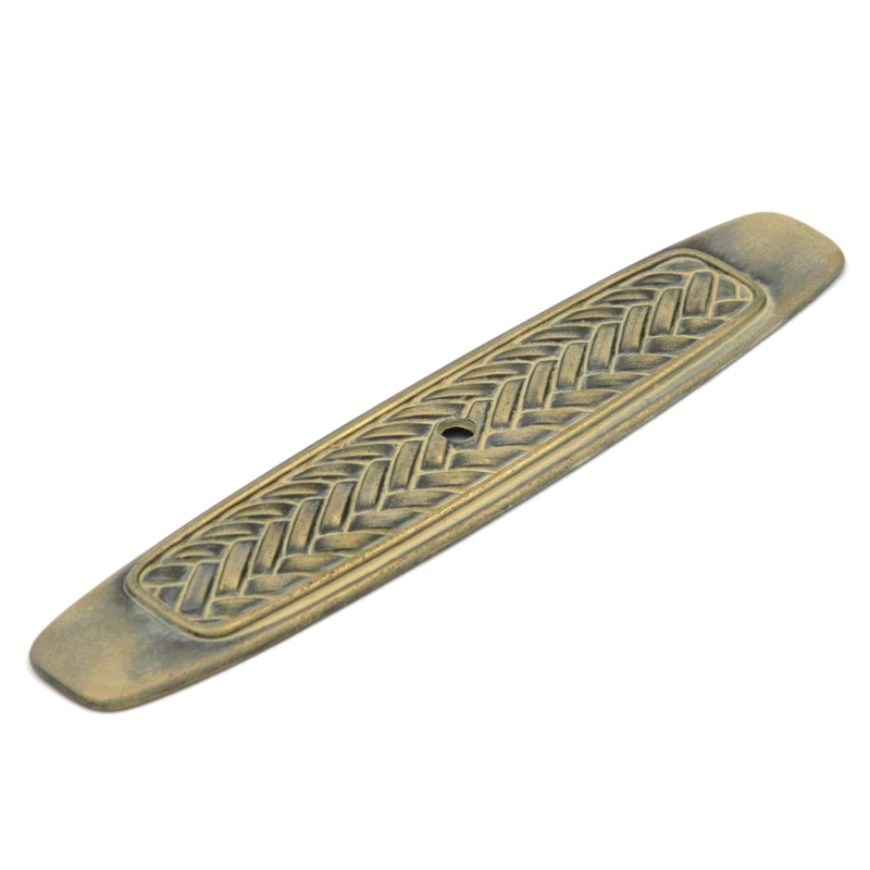Belwith Catamaran Weave 5 Cabinet Knob Backplate Blonde Antique P7514-BOA
