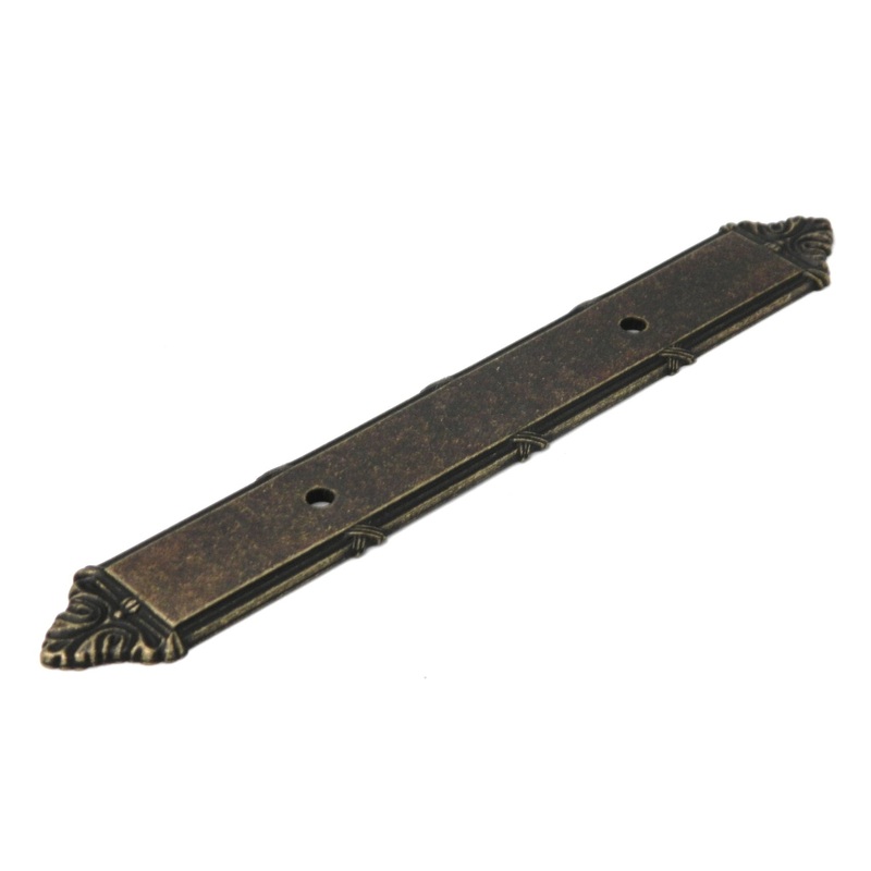 Belwith Keeler Solid Brass 3cc Antique Brass Cabinet Handle Backplate M1009