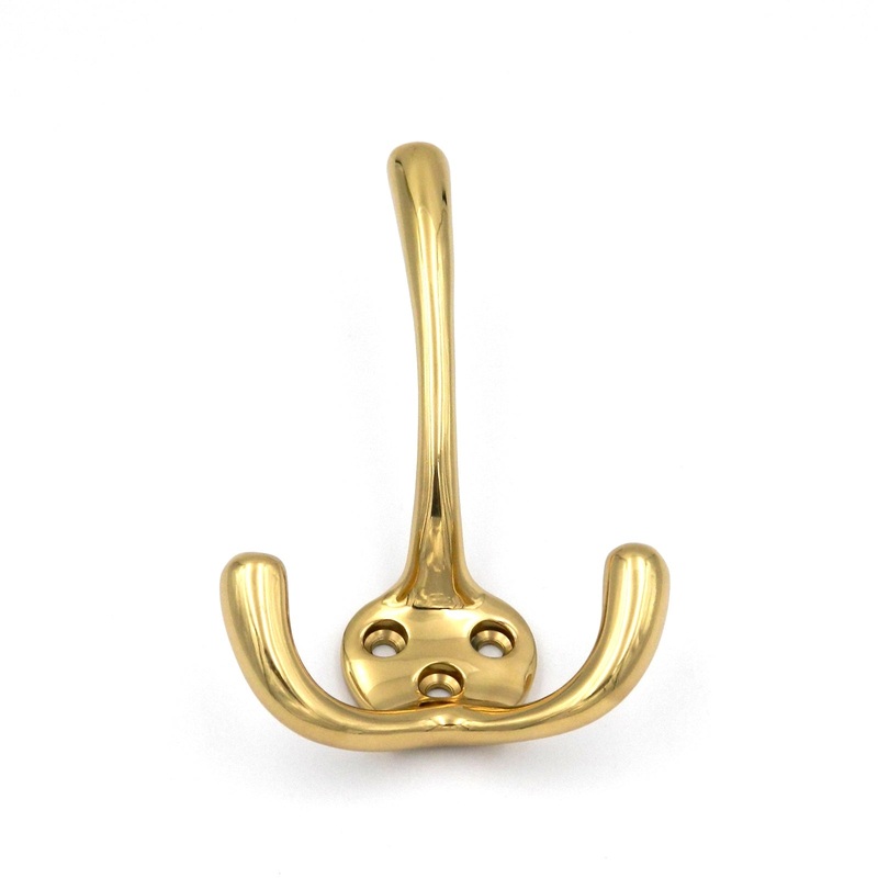 Hickory Hardware Elegance Hooks 4 3/8 Polished Brass Solid Brass Triple Hook P27335
