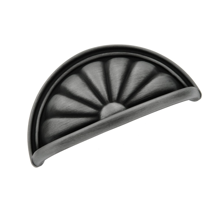 Hickory Hardware Newport Satin Pewter Antique 3cc Drawer Cup Pull P535-SPA