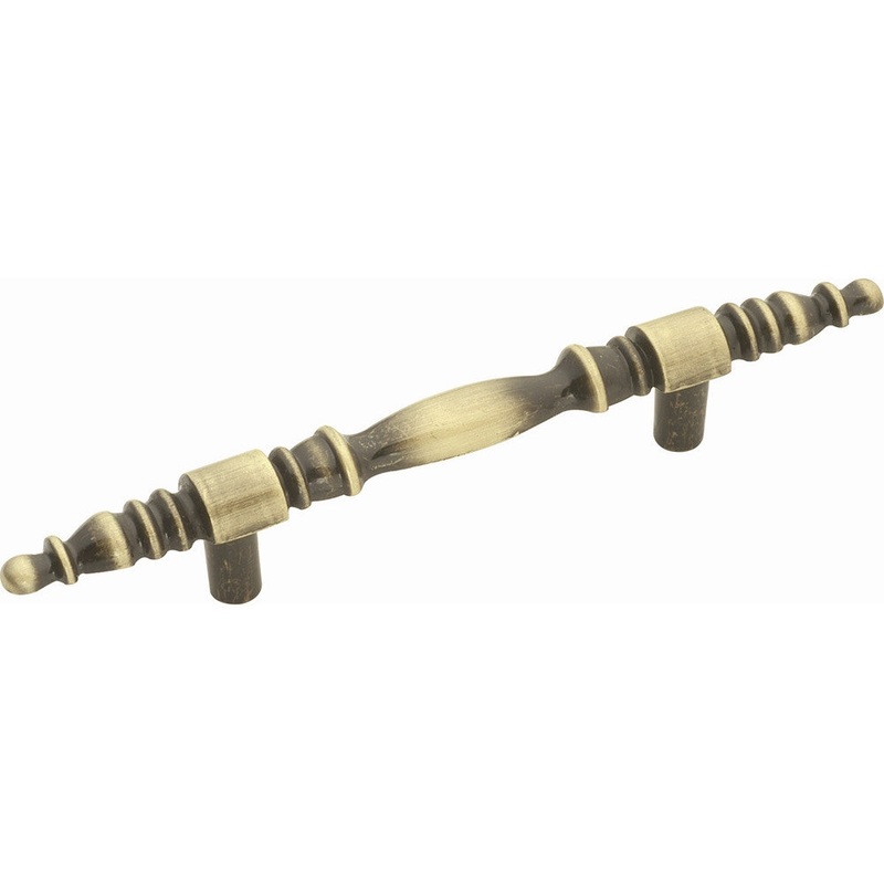 Hickory Hardware P134-AB Cavalier 3 Antique Brass Bar Cabinet Handle Pull