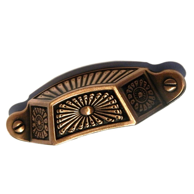 Hickory Hardware P392-AC Southwest Lodge 3 Antique Copper Cabinet or Furniture Drawer Cup Pull