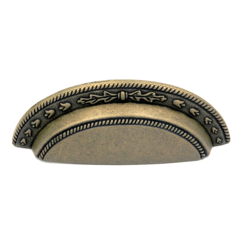 Hickory Hardware P7330-AM Chartres 3, 3 3/4 (96mm) Antique Mist Cabinet or Furniture Drawer Cup Pull