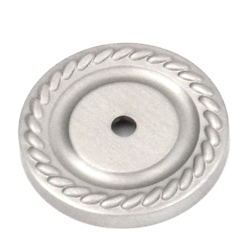 Hickory Hardware Satin Nickel Annapolis 1 1/2 Solid Brass Knob Backplate P406